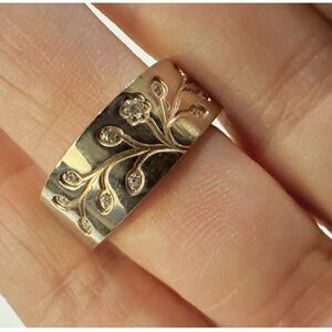 Steel Time Stainless Steel Gold Tone Ring Size 8